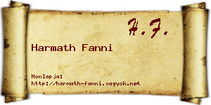 Harmath Fanni névjegykártya